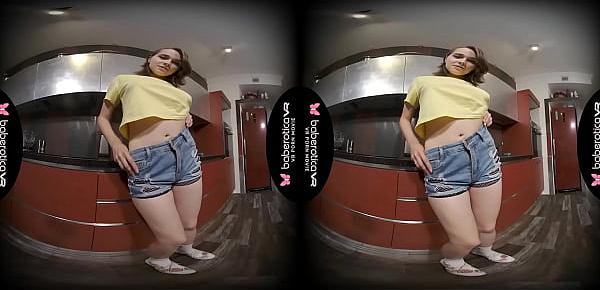  Solo teen cock teaser, Dayana is masturbating, in VR